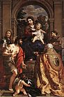 Pietro Da Cortona Canvas Paintings - Madonna and Saints